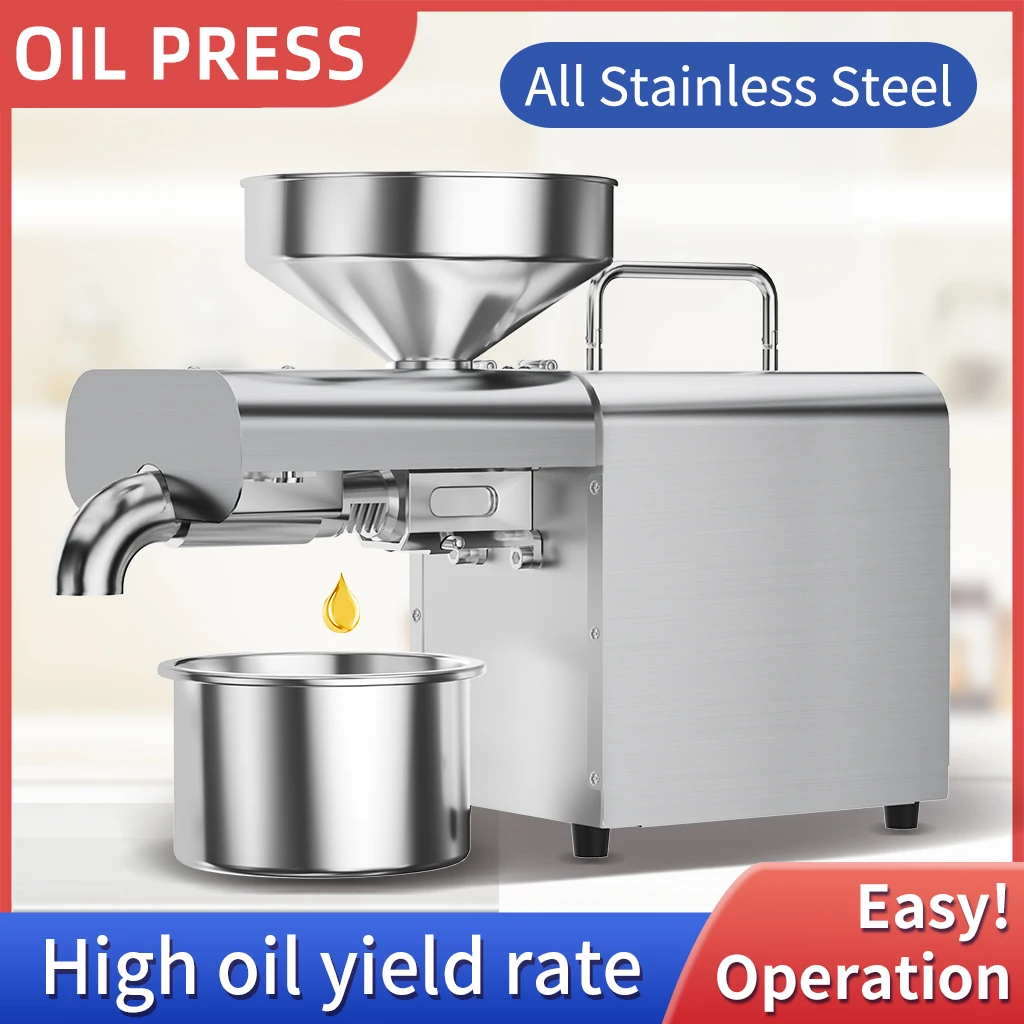 X3C Stainless Steel Oil Press Machine - Efficient Cold & Hot Press 20+ Raw Materials, High Oil Yield 220V/110V Oil Expeller