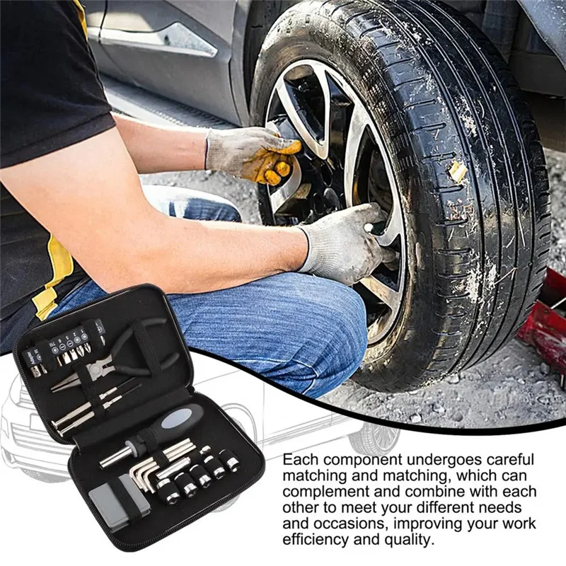 B45C Household Hand Tool Kit Portable Needle Nose Pliers Repair Tools With Storage Case Combination Package Mixed Tool Set