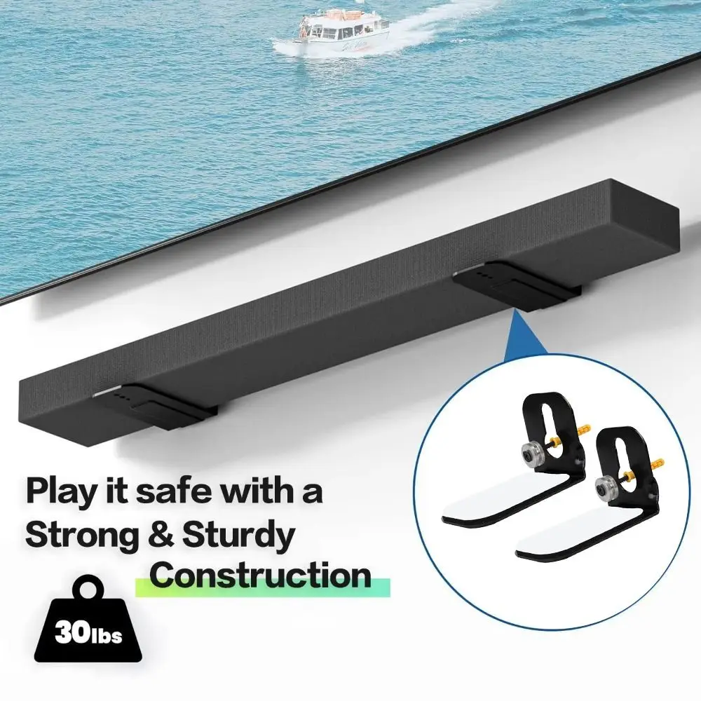 

Universal Mounting Brackets Soundbar Mount Shelf Stylish Metal Brackets L Shaped Bracket Soundbar Hanger Sturdy Metal Brackets