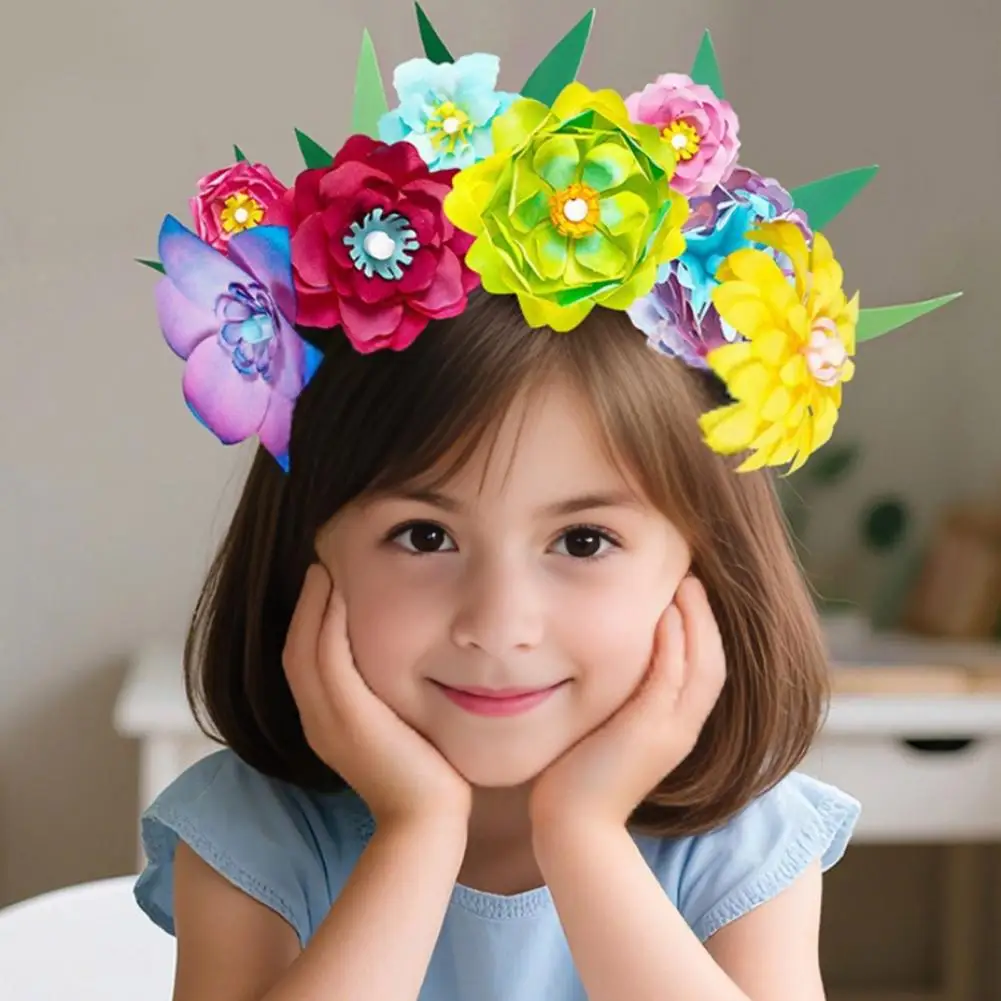 1 Set DIY Watercolor Flower Art Kit Educational Kids Florist DIY Colorful Flower Bouquet Projects Crafts Set Handcrafted Tool