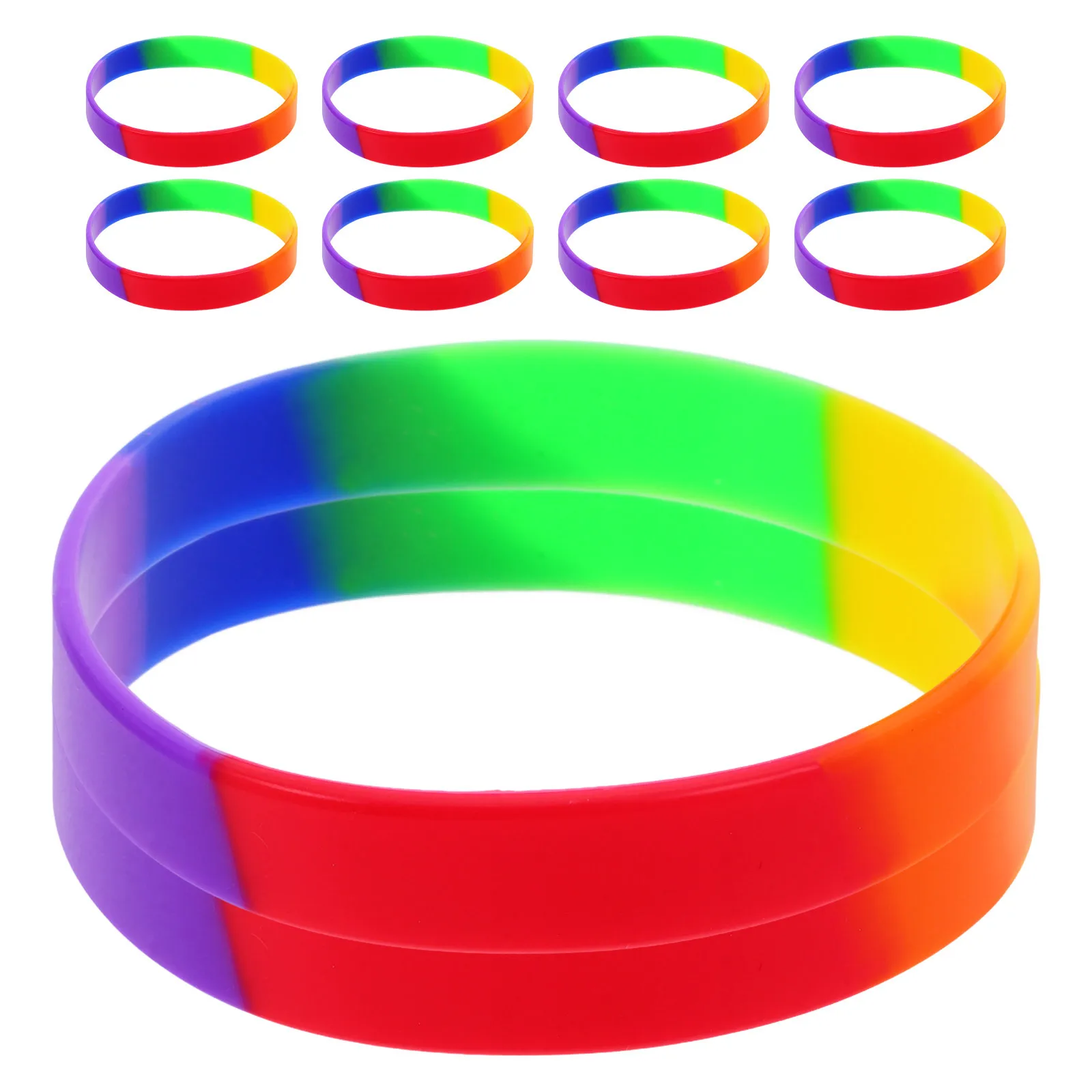 20 قطعة من الأساور المصنوعة من السيليكون بألوان قوس قزح لشهر الفخر أساور ملونة لمستلزمات الحفلات وأشرطة الاحتفال #4