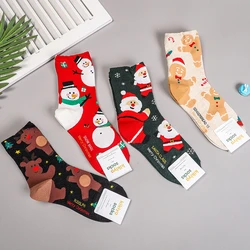 Women's Christmas Socks Cute Interesting High Quality Cartoon Santa Claus Autumn Winter New Year gifts Harajuku Mid Tube Socks