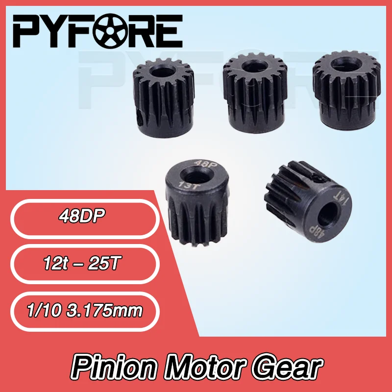 

48DP 3,175 мм Черная стальная металлическая шестерня Мотор-редуктор Радиоуправляемая модель автомобиля Motor12t 13t 14t 15t 16T 17t 18T 19T 20T 22T 24T 25T