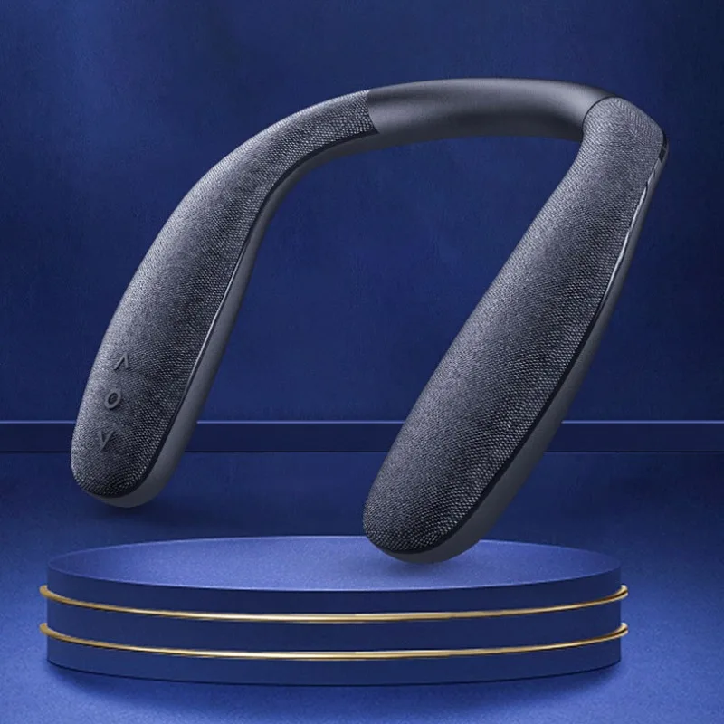 Hot Selling Popular Neckband Speaker Wireless Bluetooth Speaker Fabric Portable Sound Bar Wearable Subwoofer Stereo