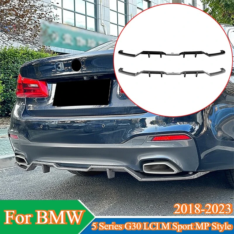 

Для BMW 5 серии G30 LCI M Sport MP Style 2018-2023 Автомобильный задний бампер, диффузор, защита для губ, спойлер, разделитель загрузки, комплект кузова, тюнинг