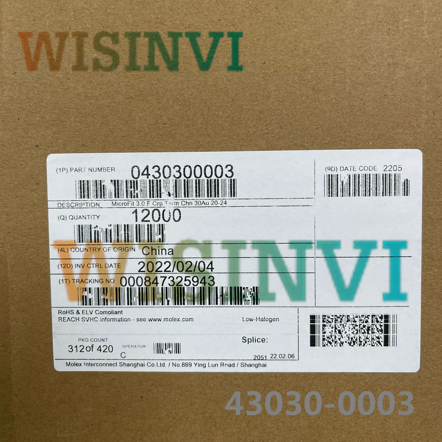 100Pcs/Lot 43030-00…