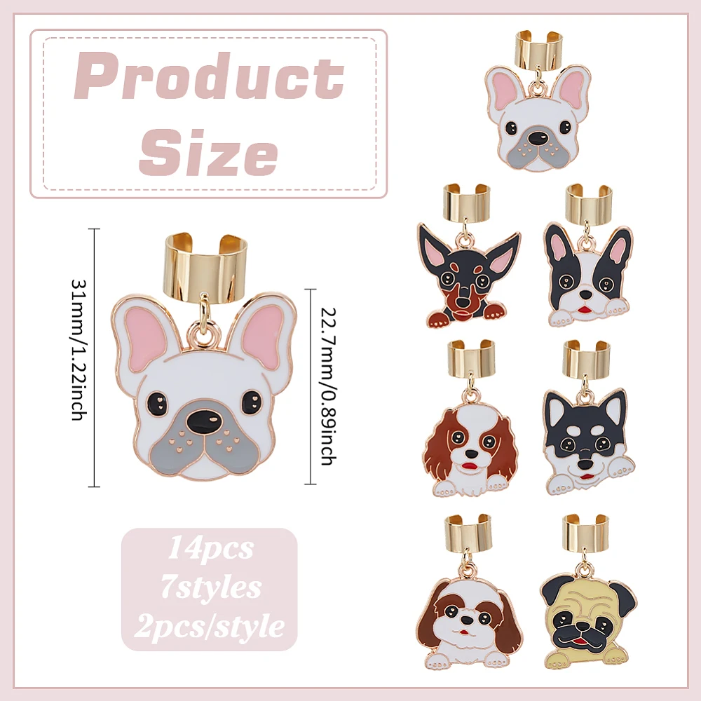 14Pcs Dog Stethoscope Charms for Nurse Dog Stethoscopes Charm Alloy Enamel Dogs Stethoscopes Charms Unique Animal Stethoscope