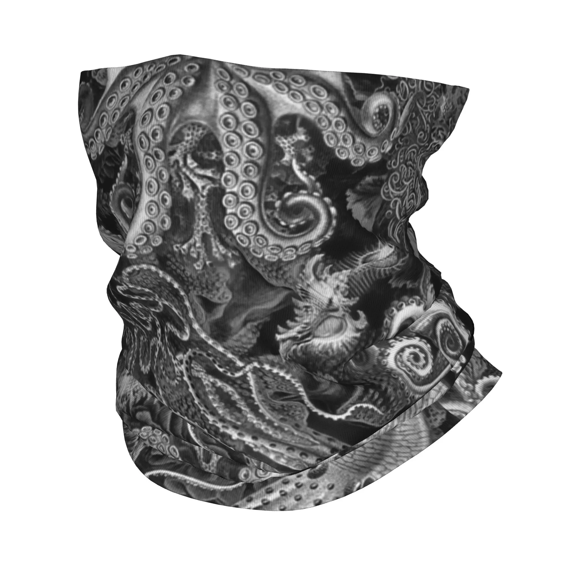 

Octopus Squid Kraken Art Tentacles Seashell Bandana Neck Cover Printed Wrap Scarf Face Mask Outdoor Sports For Men Women Adult