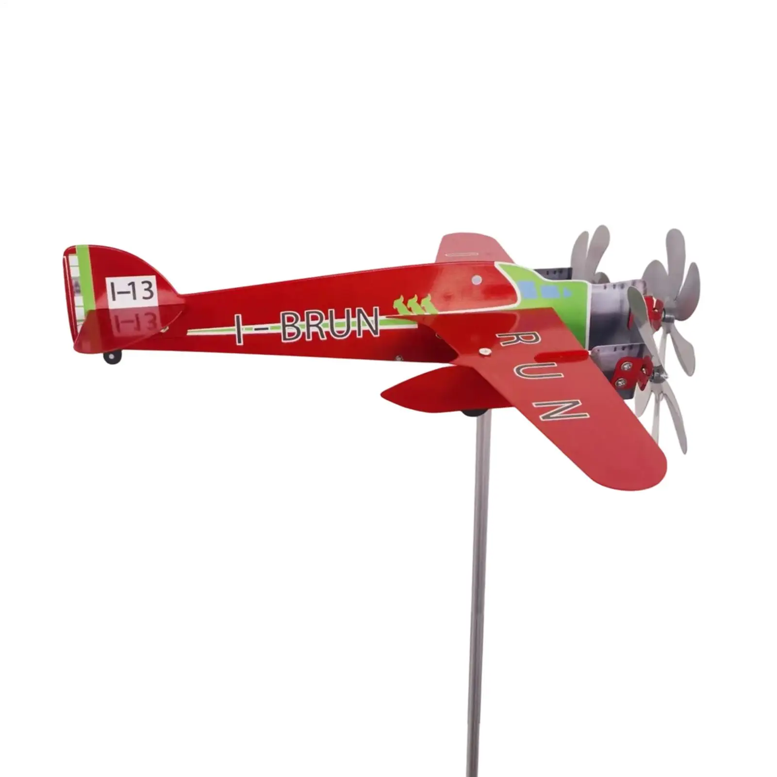 

Outdoor Wind Spinner Dynamic Airplane Shape Weathervane Metal Airplane Windmill For Lawn Garden Walkway Terrace Corridor