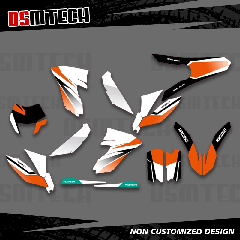 

DSMTECH Full Graphics Decals Stickers Custom Number Name Glossy Bright Stickers Waterproof for KTM 12-17 18-20 Freeride 250 350