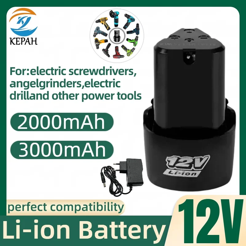 New 12V Rechargeable Lithium Battery 3000mAh for Power Tools Electric Drill Screwdriver Angle Grinder