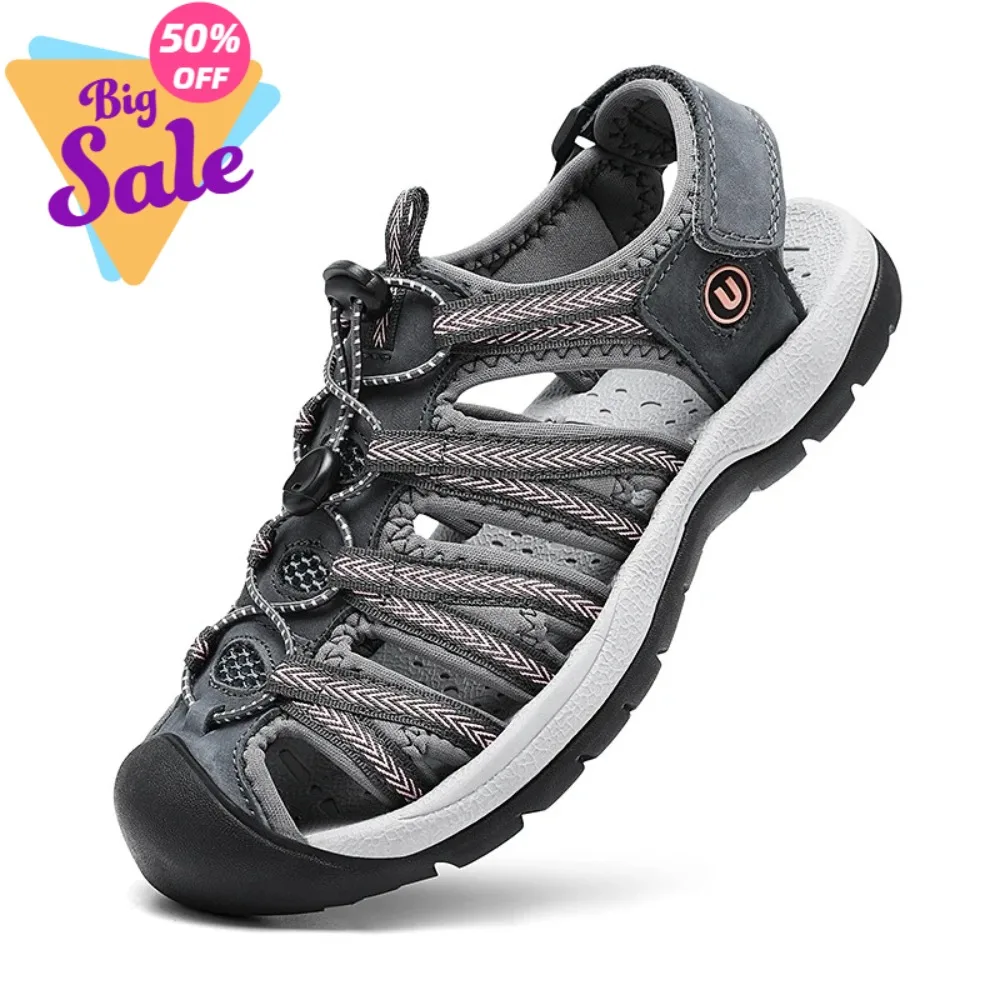 Sommer Echtleder Damen-Sandalen Komfortable Sandalen 2026 Neue Designer-Sneaker Leichte Outdoor-Damen-Strandsandalen