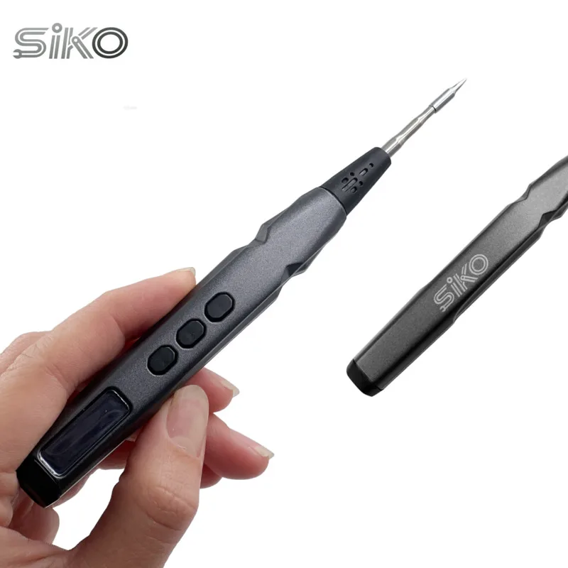 

Цифровая паяльная станция с цветным экраном, быстрый нагрев за 1,9 с, 450°C ℃ Полный комплект ручек из алюминиевого сплава Max для электроники и рукоделия