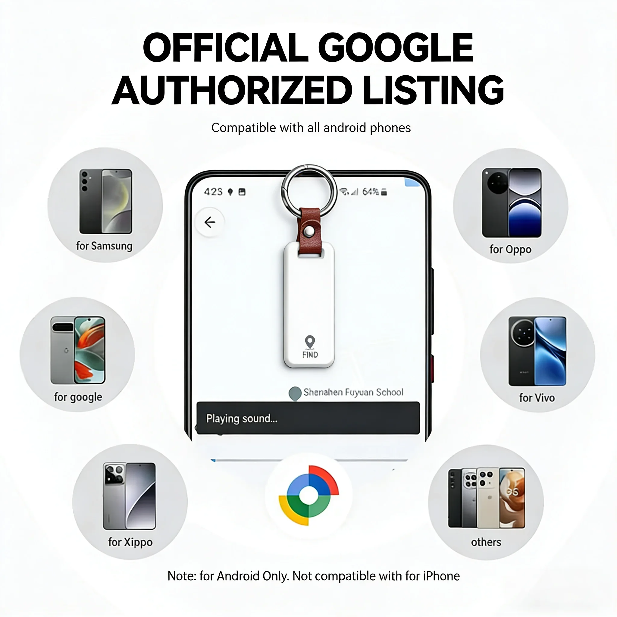2-Pack Smart Location Tracker for Android Phones Work With Google's Find Hub App Key Finder Smart Tag for Xiaomi Samsung Pixel