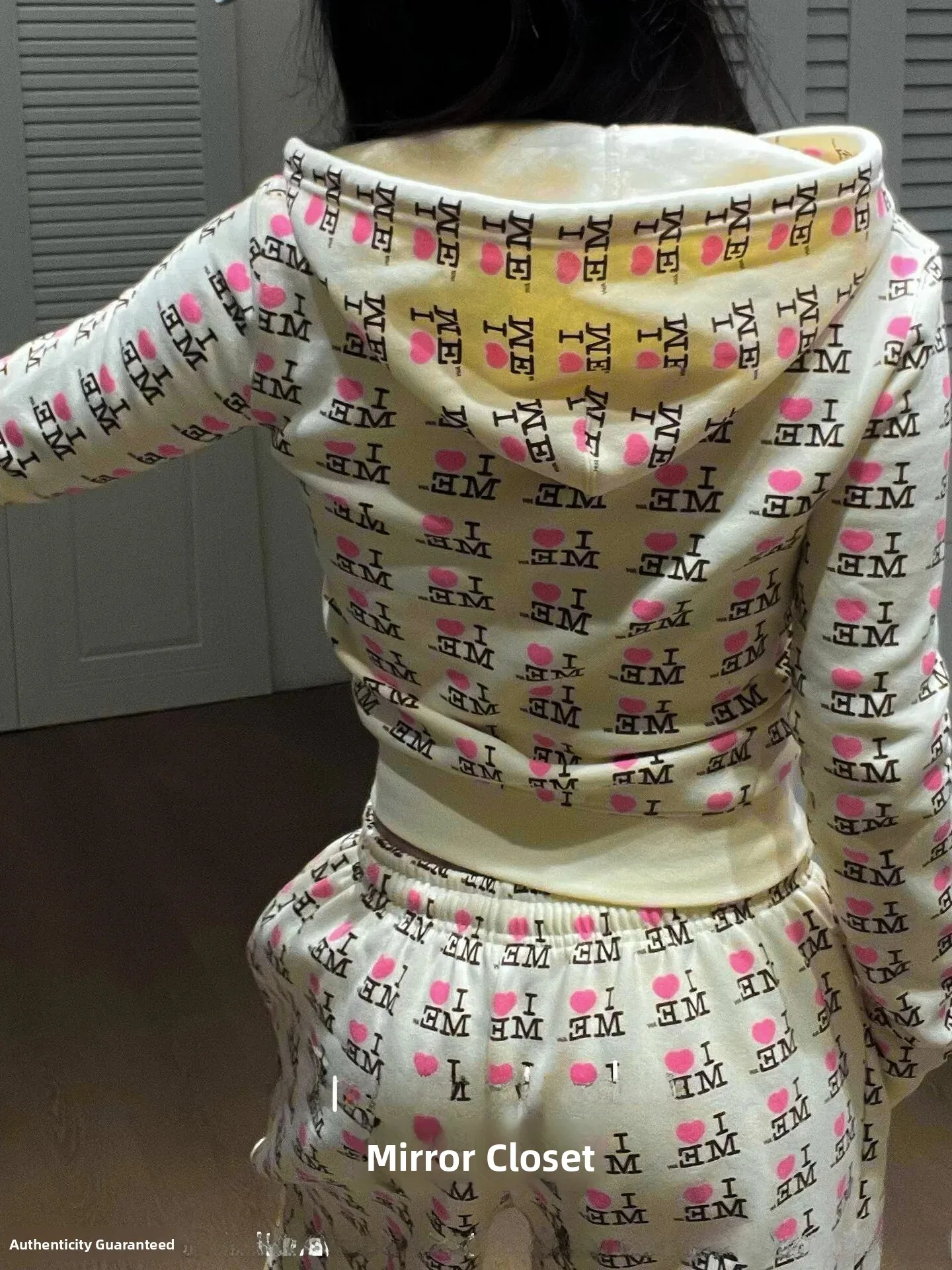 Ashley Williams Yellow Hoodie Jacket Slim Fit Sweatshirt Outerwear with Love Me Pattern Long Sleeve Zipper Closure for Girls