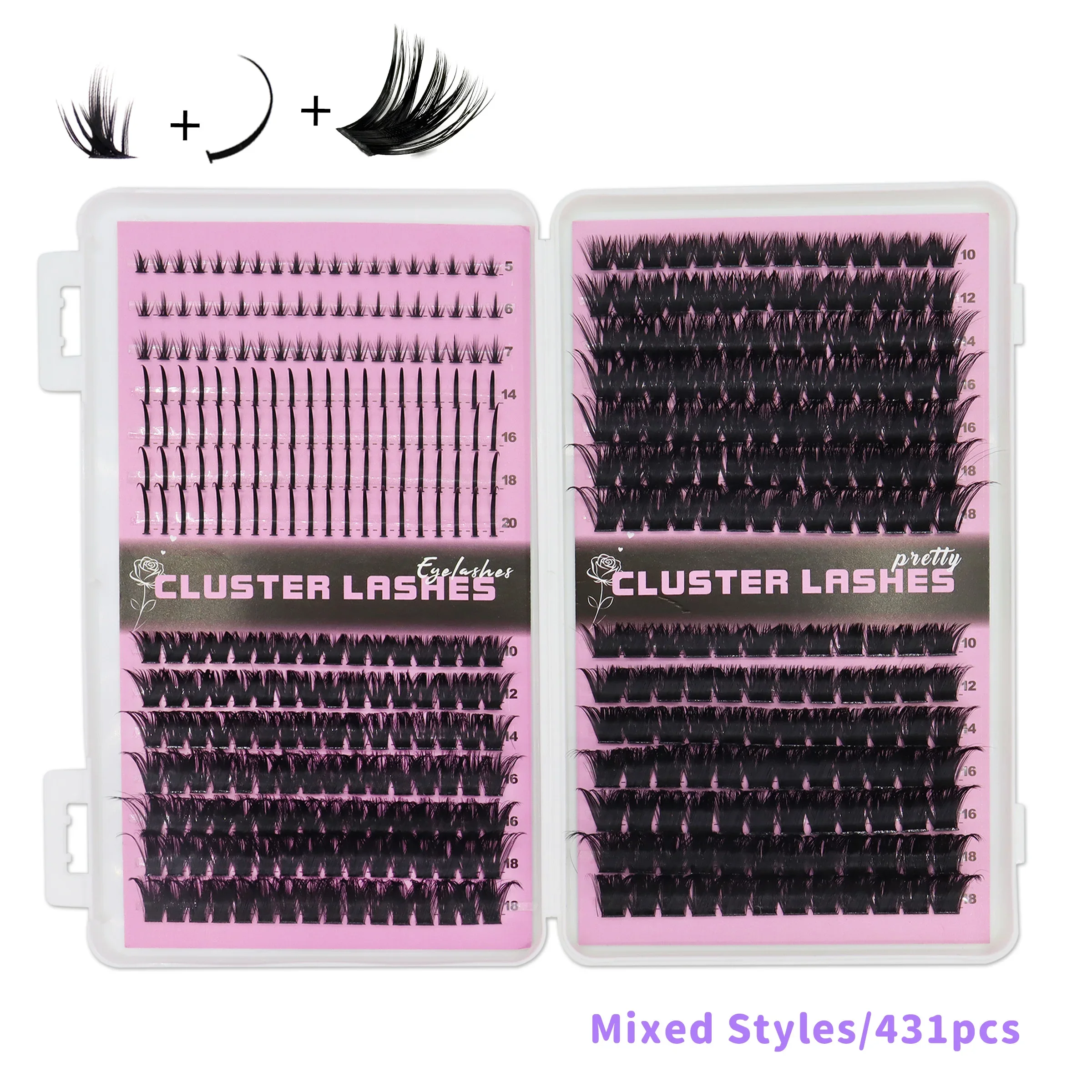 HBZGTLAD Eyelash Book Volume Individual Lashes Cluster Extensions Spikes Lashes Clusters DIY Fairy Eyelashes