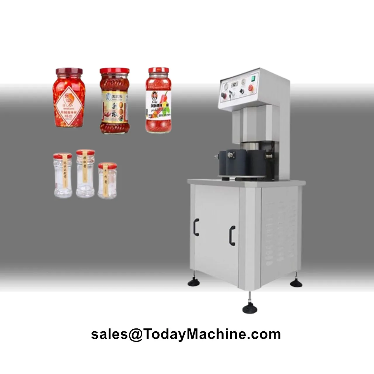 Automatische Vakuum-Deckelverschließmaschine für Dosenflaschen Chilisauce Glasflaschen