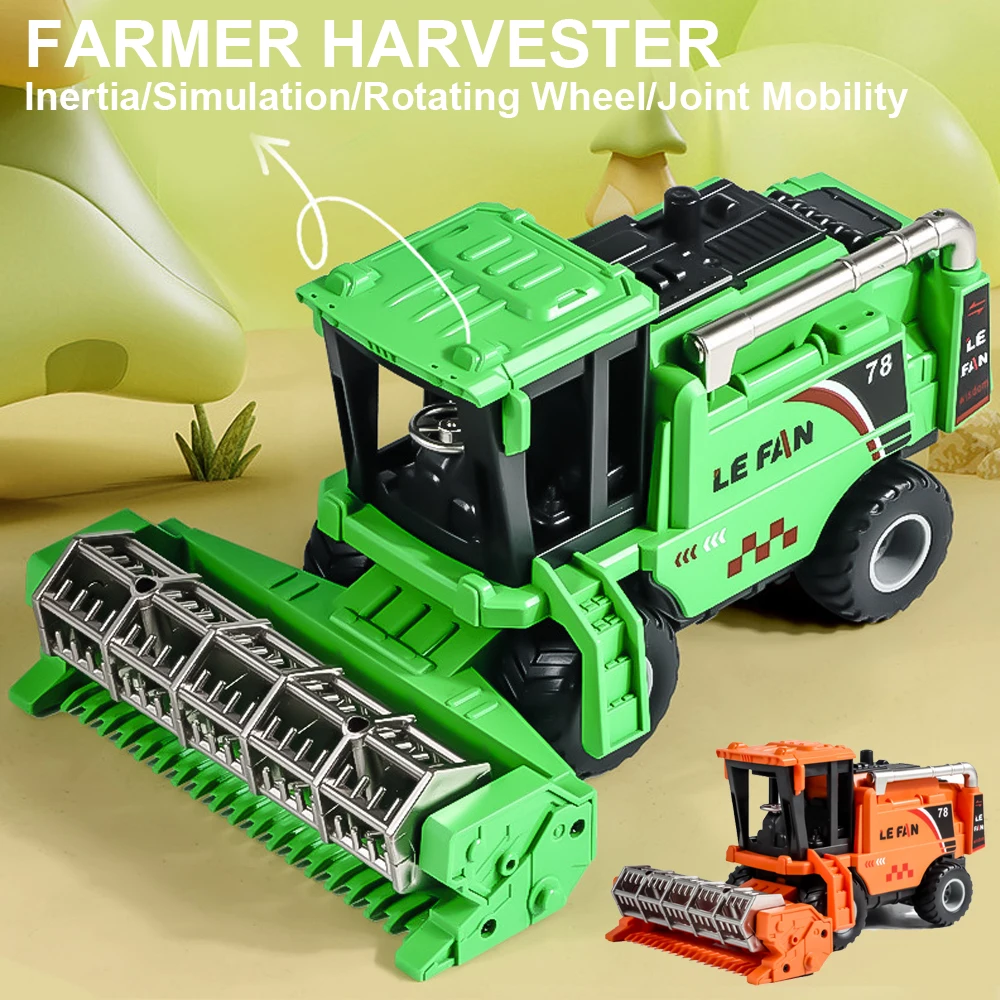 Inertia,Simulation Rotating Wheel,Joint Mobility,Farmer Harvester, Engineering Vehicle Tractor,Children's Vehicle Model Toy,XT35