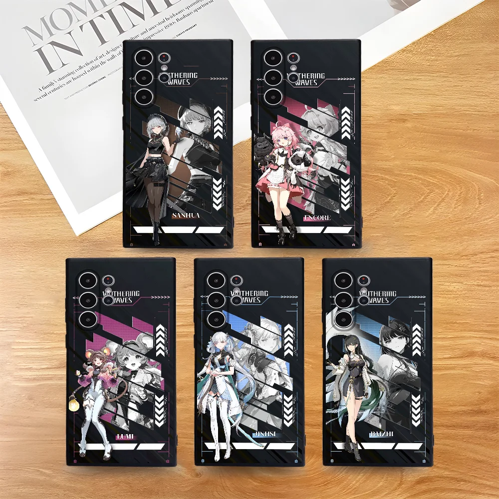 

Wuthering Waves Anime Phone Case For Samsung Galaxy S25 S24 S22 S23 Ultra S21 S20 Plus 5G Frosted Non-Slip Full Cover Case