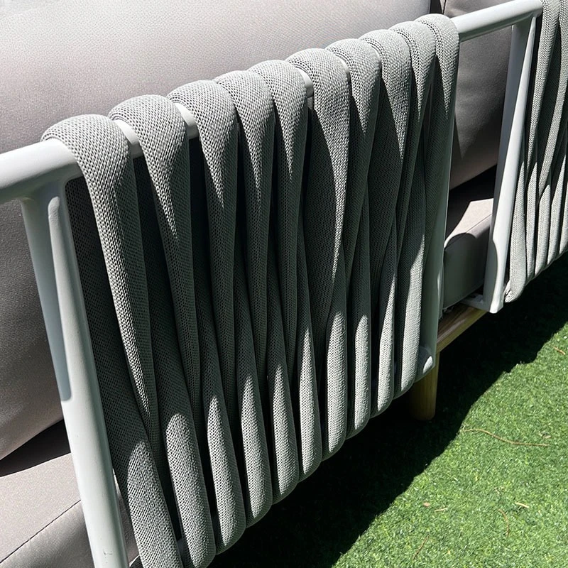أريكة فناء خارجية، شرفة، حديقة، أثاث مقاوم للماء، فيلا، تصميم خارجي، زاوية من الخشب الصلب، مجموعة أريكة الروطان