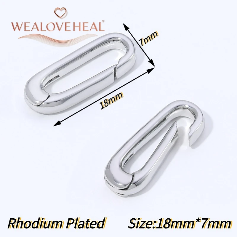 Hochwertige 18K vergoldete Messing-Karabinerhaken in Kreis-, Oval- und Herzform mit Druckverschluss für DIY-Schmuckherstellung. – Detail 32