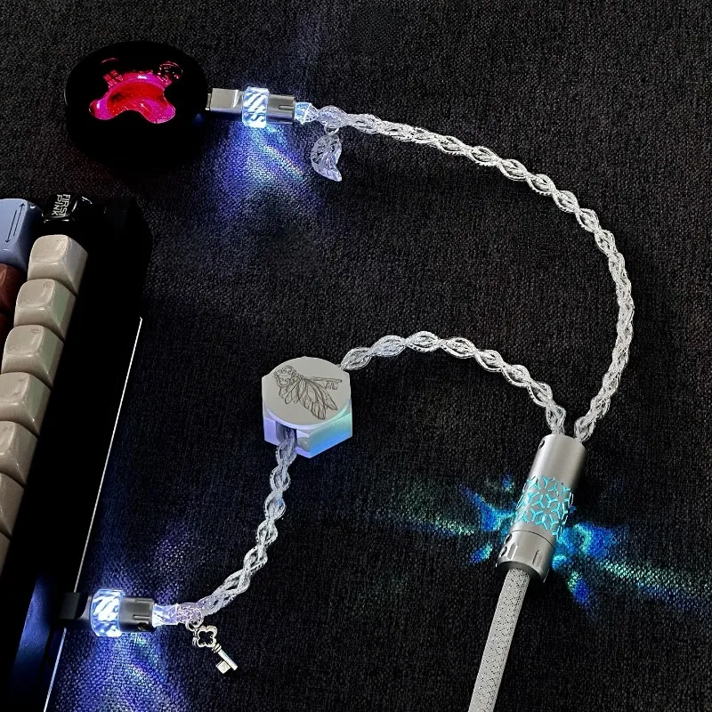 Magnetic Switch Keyboard Cable Custom Copper Core Double 8k One-drag-two Aviation Cable for Mechanical Keyboard Accessoeies Gift