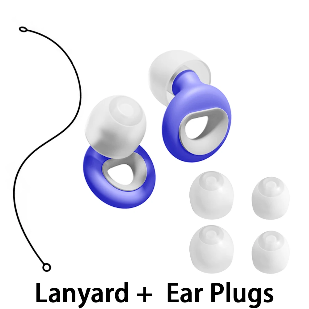 Outdoor Camping Silicone Earplugs with Lanyard Noise Reduction Essential for Campground Rest Comfortable Fit Adult Size