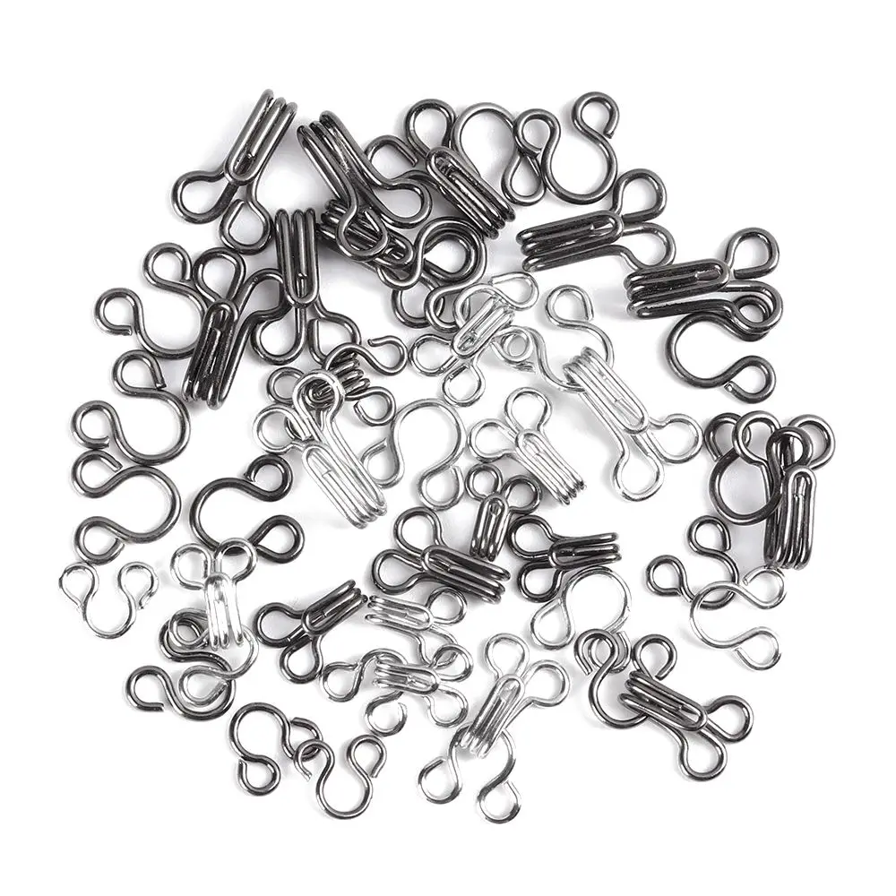100pcs Hot DIY Sewing Accessories Hooks Eyes Metal Buckle Collar Invisible Button Clothing Sweater Buckles Underwear Sewing Hook