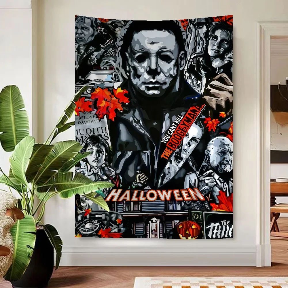 American Horror Movies Halloween Michael Myers Printed Large Wall Tapestry Hanging Tarot Hippie Wall Rugs Dorm Home Decor