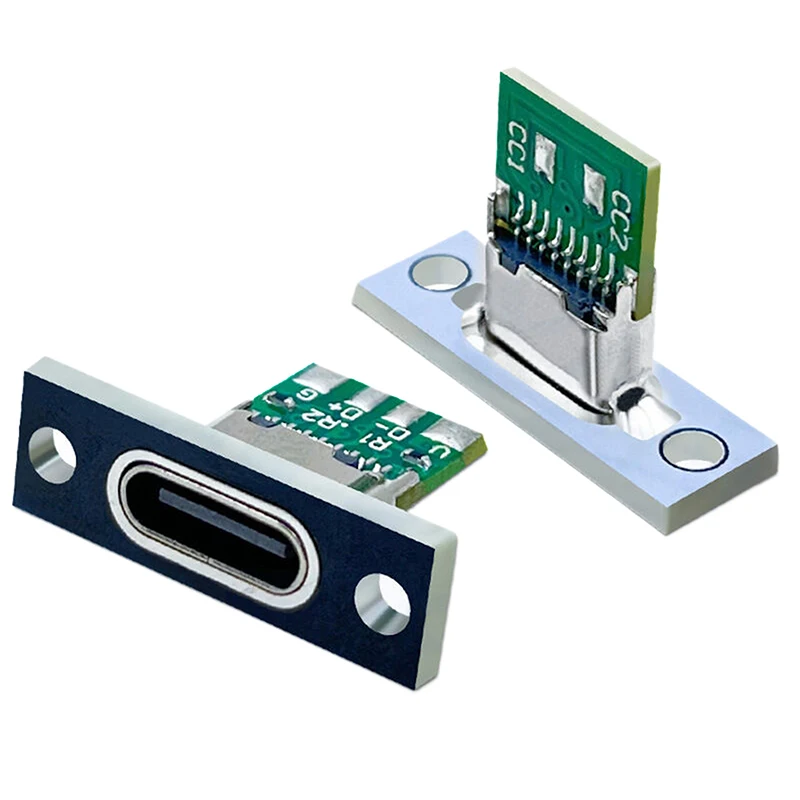 USB 3.1 Type C Socket With Screw Fixing Plate Type-C USB Jack 3.1 Type-C 2Pin 4Pin 5Pin 6Pin Female Connector Jack