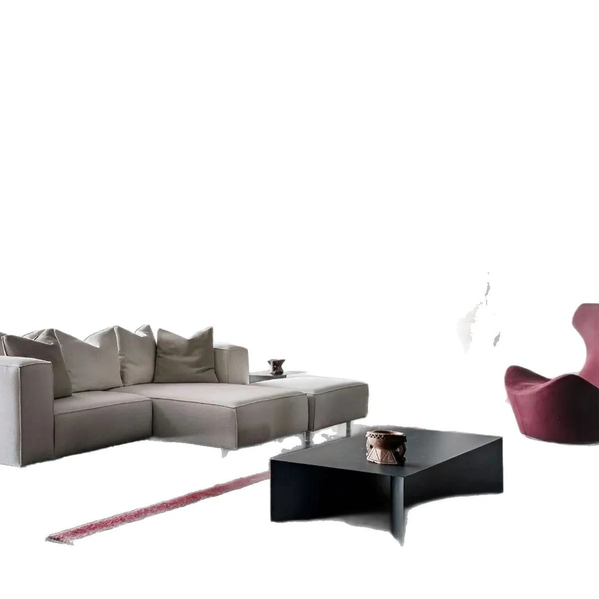 

Modern minimalist coffee table, black square, light luxury wrought iron