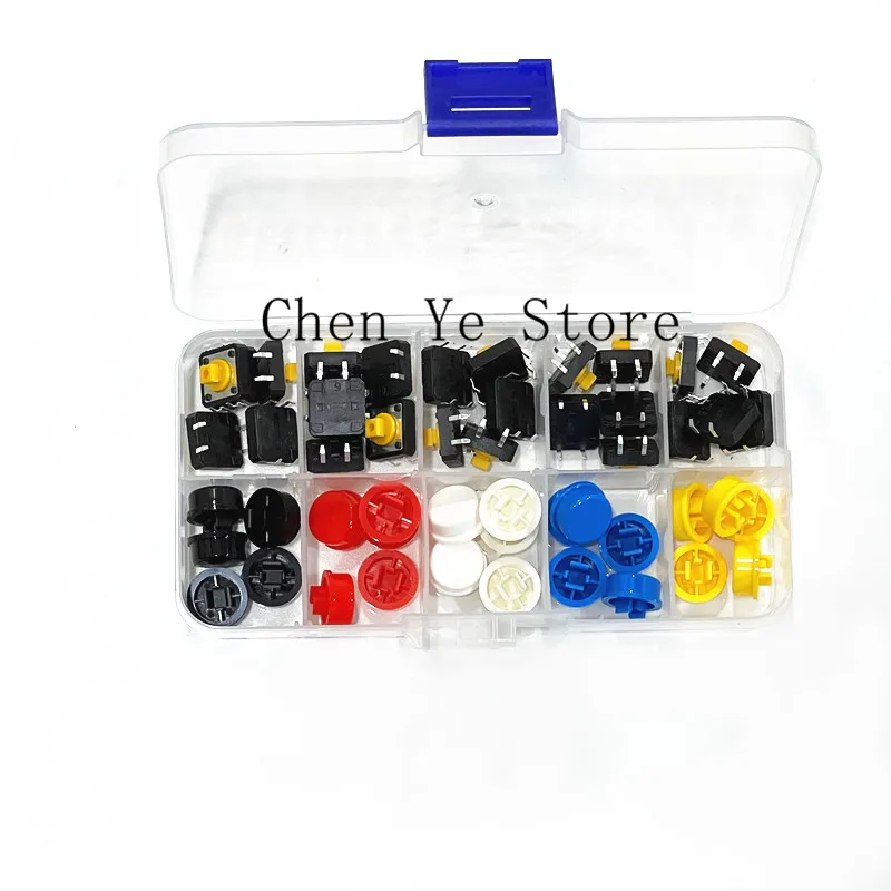 25 PZ/25 Set Box Touch 12*12*7.3h Pulsante Circolare Con Tappo Pulsante Micro Interruttore 12X12X7.3MM