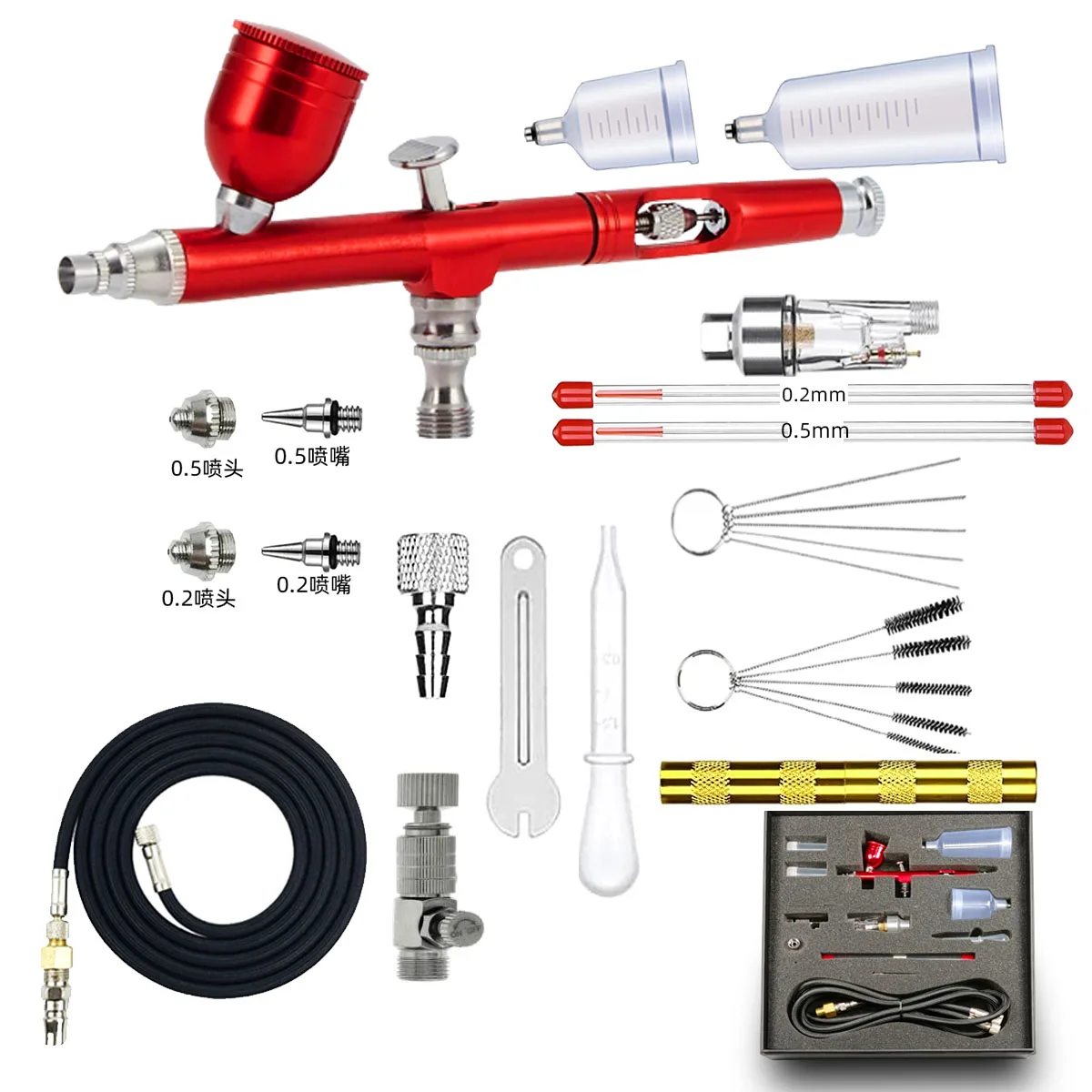 External Adjustable Spray Bottle and Art Spray Pen Set Rouge Sprayer Gun Toy, Leather Crafts Touch Up Paint Spray Pen
