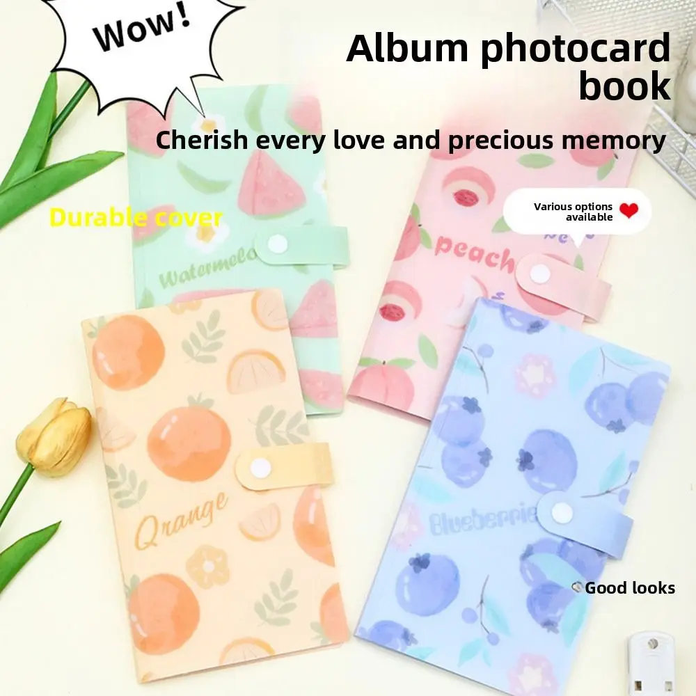Transparent PVC 120 Slots Card Album 120 Slots Fruit Design Photo Card Album 3 Inch Size Postcard Holder 3 Inch Storage Album