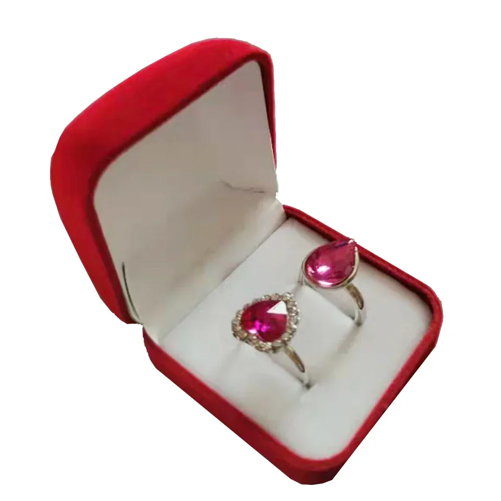 Sale Velvet Ring Storage Box Wedding Jewelry Ring Earrings Display Holder Engagement Ring Case Stud Organizer Packaging Gift Box