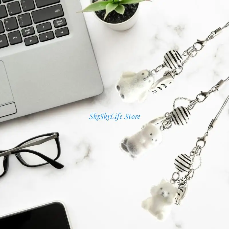 E65E Phone Chain Pendant Gift for Girl Cellphone Case Lanyard Bag Decoration Fashionable Straps Animal Pattern