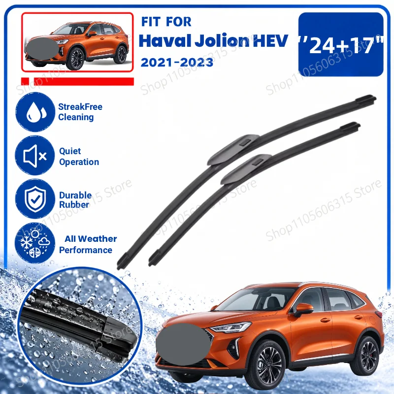2Pcs CarFor Haval Jolion HEV 2021 2022 2023 Front Windscreen Wiper Blades 24"+17" Auto Replacement Parts