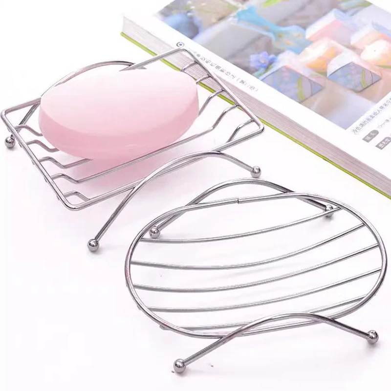 

1Pc Stainless Steel Soap Dish Drain Rack Rust-resistant Soap Holder Basket Case Bathroom Soap Organizer Accessories