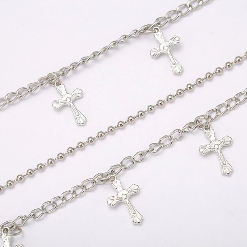 Gaya baru 3 Lapis Jeans Rantai Dompet Celana Rantai Perak Saku Rantai Hip Hop Rock Rantai