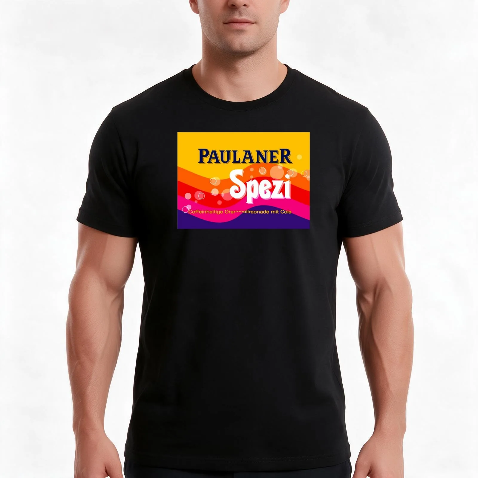 Paulaner Spezi T-Shirt, Summer Casual Cotton Tee, Oversized Streetwear Tops, Vintage Graphic Print, Loose Fit Short Sleeve
