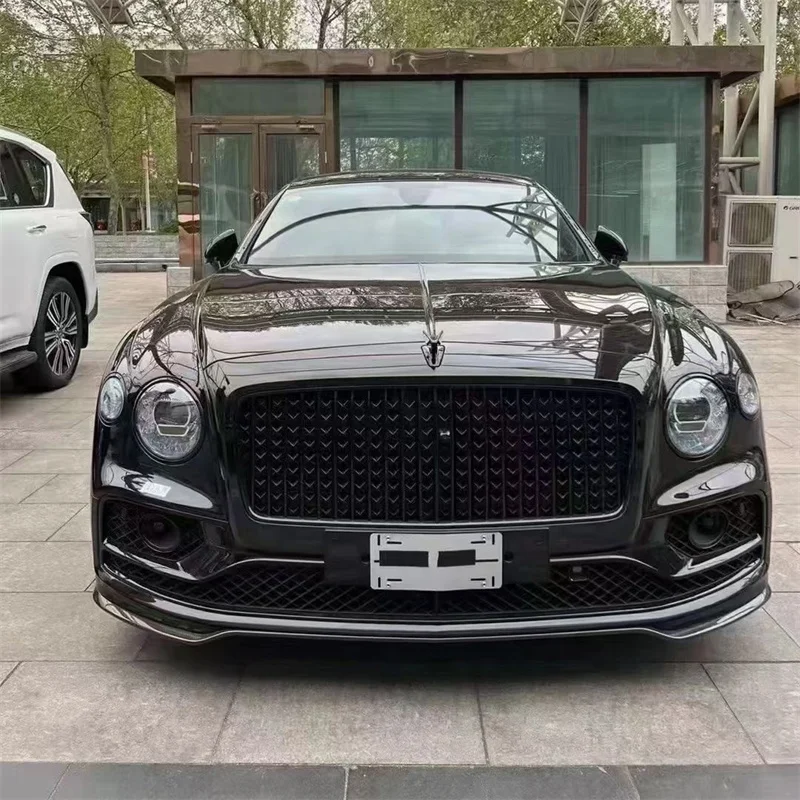 

Подходит для Bently Flying Spur W12 2023, обновленный комплект кузова для передней губы из углеродного волокна, автомобильные детали