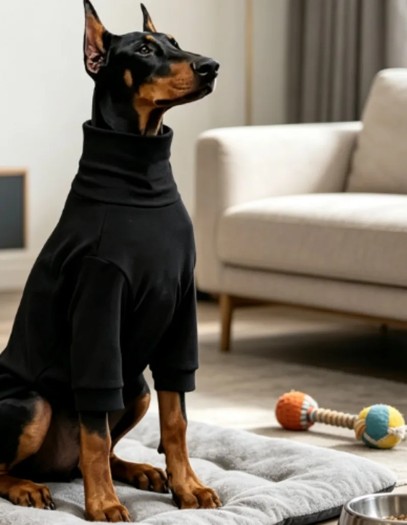 Solid‑Color Pet Base Shirt for Medium Large Dogs, Warm Handsome Dog Clothes for Autumn Winter
