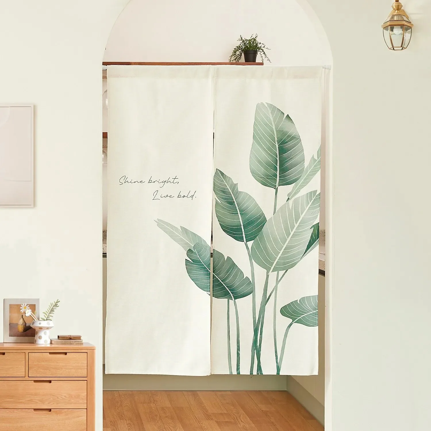 VIKAMA Decorative Half Door Curtain No Drill Fabric Partition Privacy for Kitchen Bathroom Bedroom Home Decor