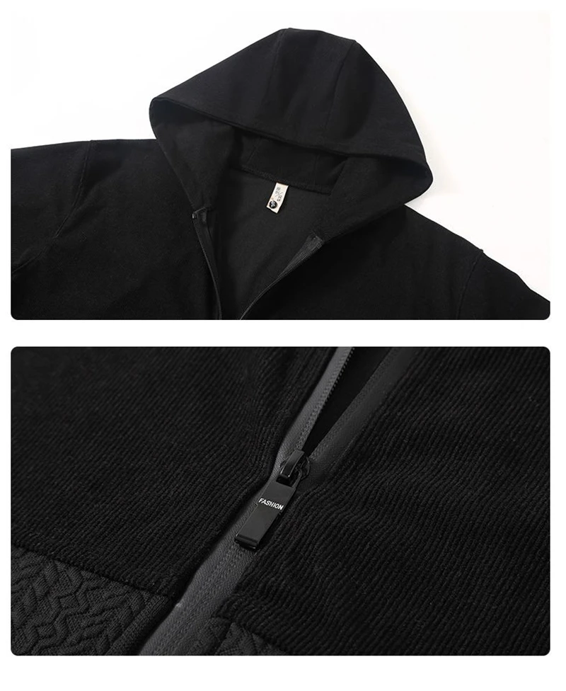 Spring Autumn Plus Size Hooded Cardigan Sweatshirt for Men Trendy Brand Minimalist Loose-fit Style Patchwork Ideal 170kg 12XL