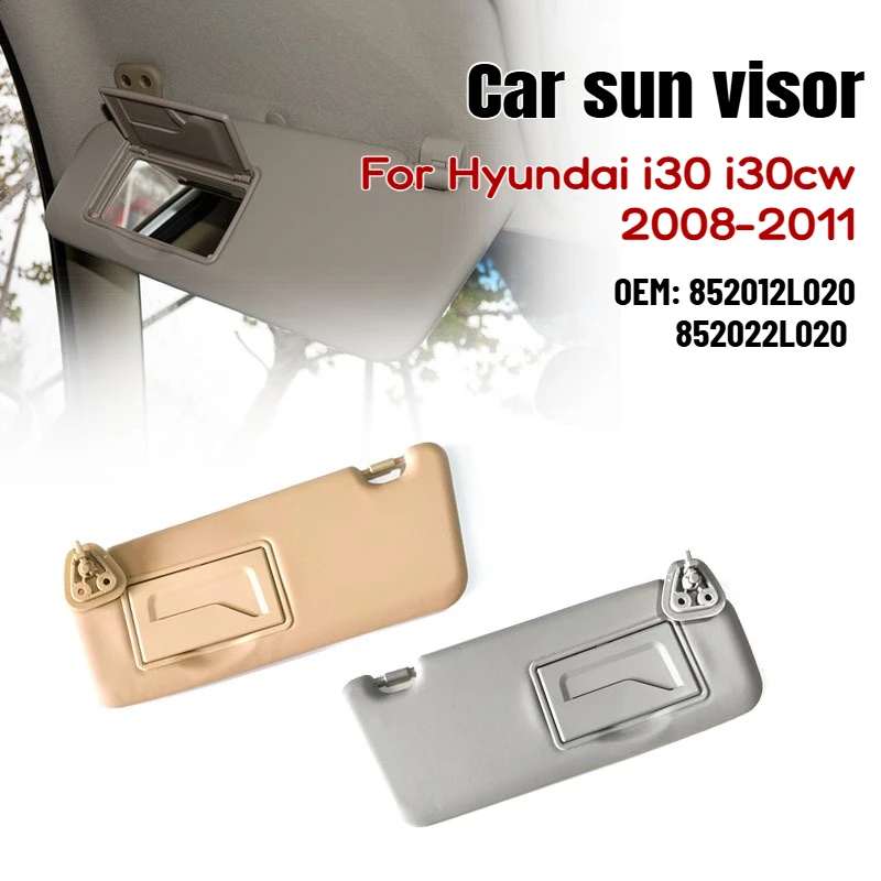 For Hyundai I30 I30cw 2008 2009 2010 2011 Gray Beige Sun Visor Car Left and Right with Mirror Sun Visor 852012L020 852022L020
