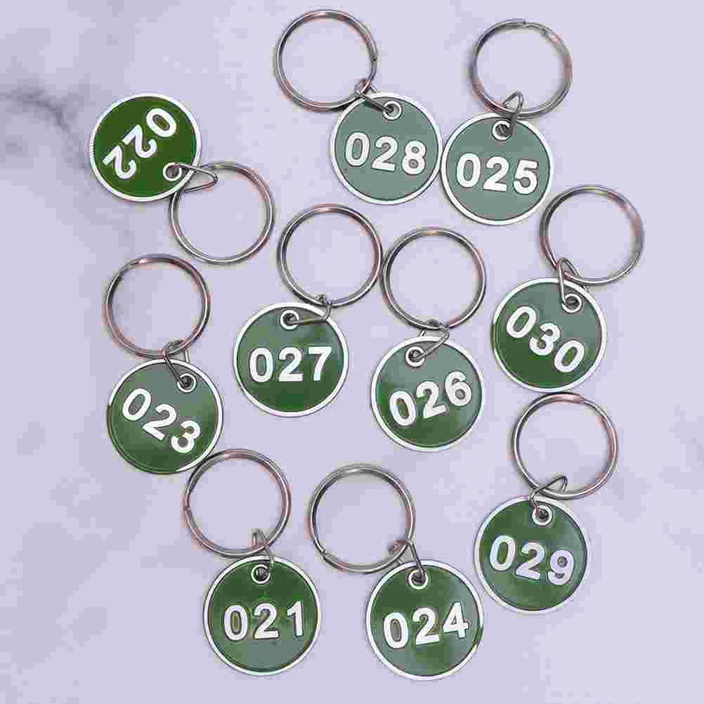 50 Pcs Dormitory Key Tag Suitcase Tags Luggage ID License Plate Numbered Keychains Blue