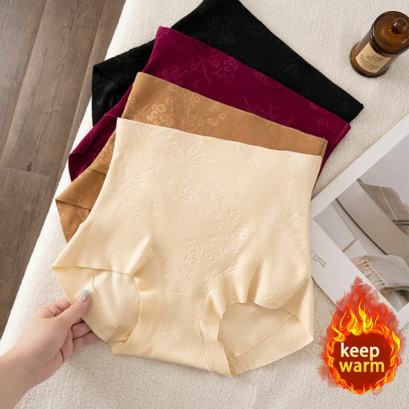 Velvet high waisted compression underwear for women with a small belly, postpartum plus size lifting buttocks 2025 new model