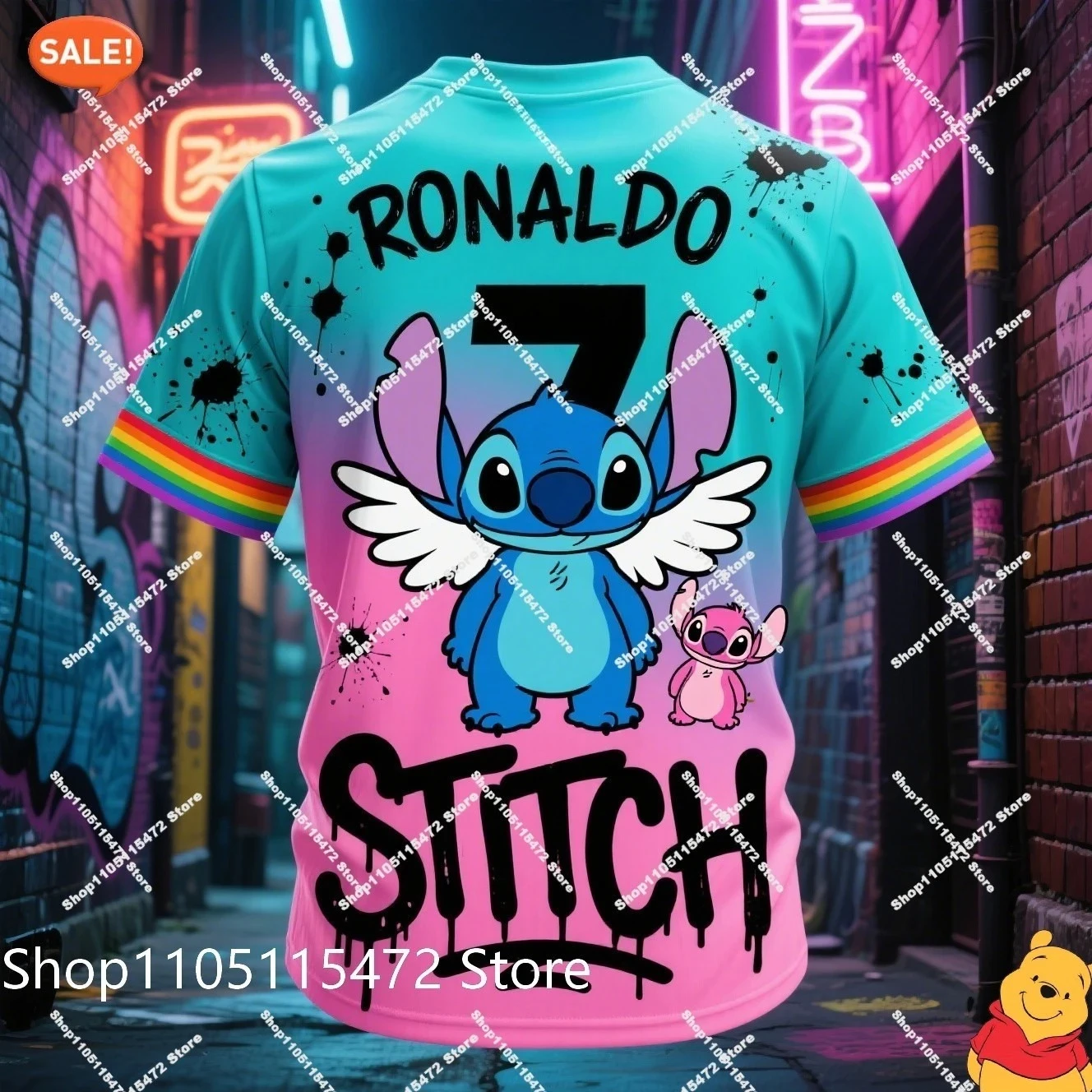 تي شيرت مطبوع ثلاثي الأبعاد وRONALDO Collaboration Football Ai تي شيرت لطيف وأنيق مريح للهالوين للأطفال والكبار والأولاد والبنات #2