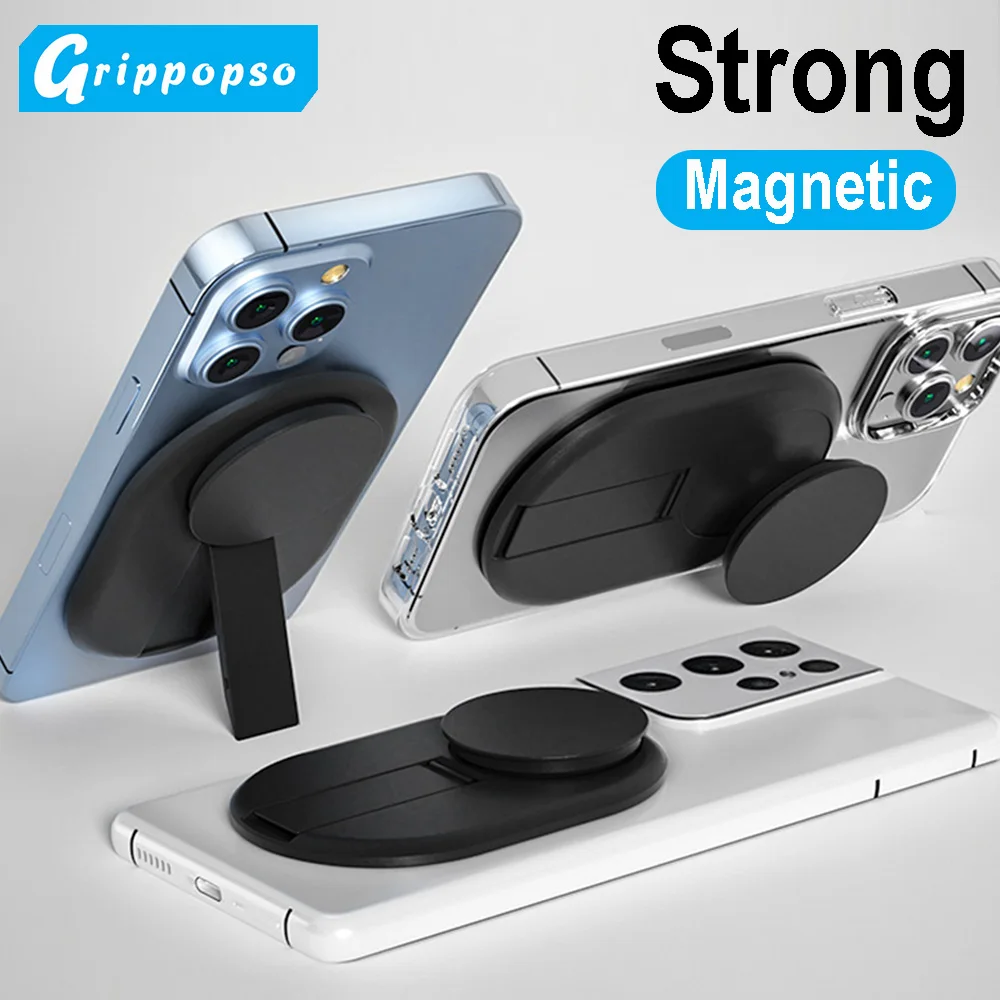 

Grippopso Universal Phone Grip Compatible With Magsafe Socket, With Two Phone Holder, Expanding Stand Tok Holders Bracket