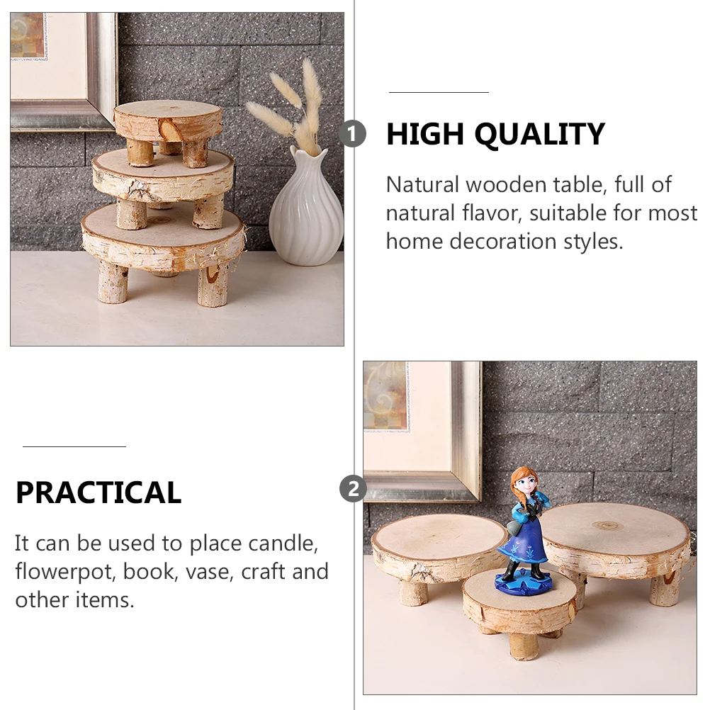 

Natural Wooden Unfinished Birch Small for Home Decor Rustic Wood Slice Table DIY Craft Farmhouse Style Wood Craft for Display